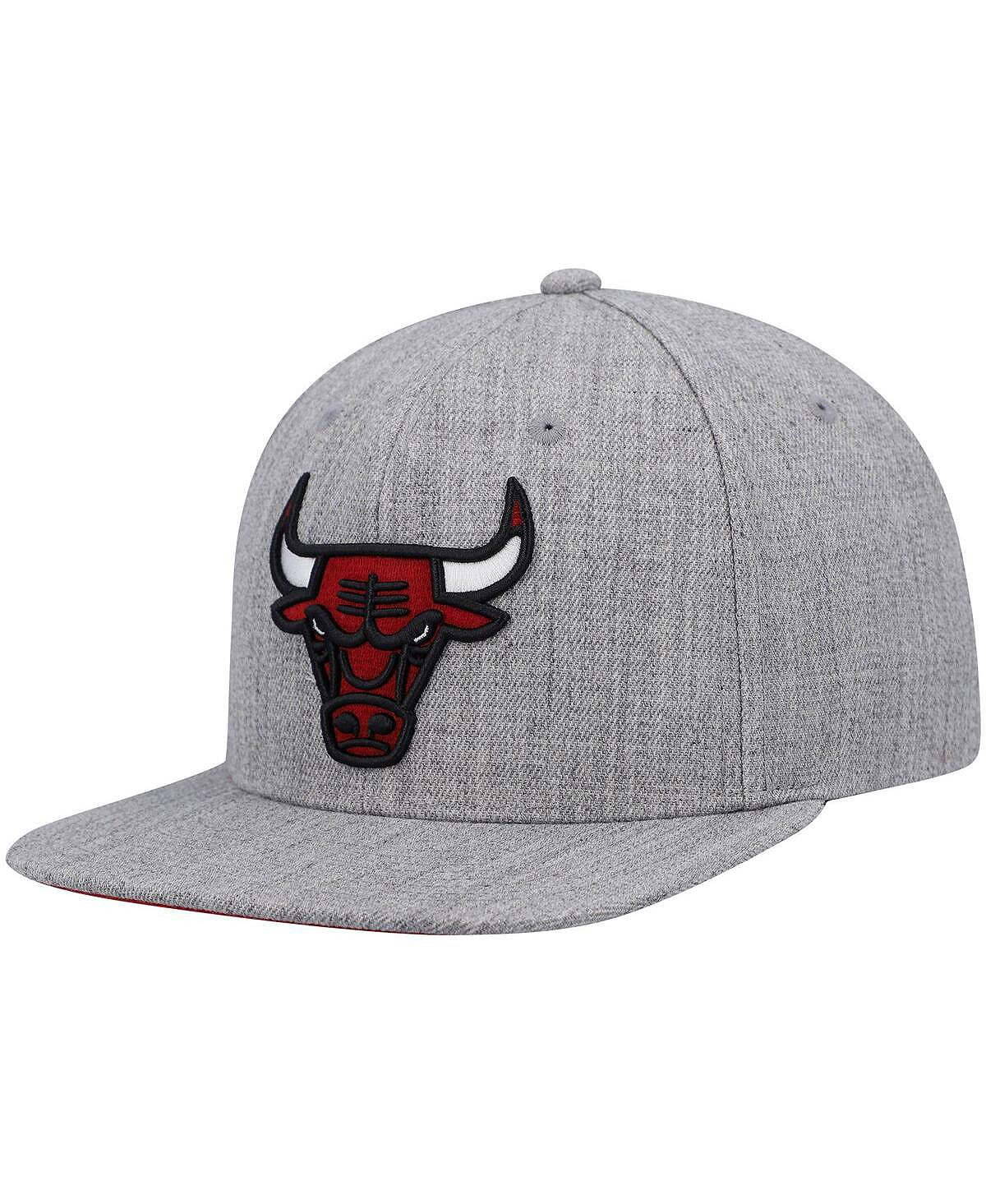 цена Мужская серая кепка Chicago Bulls 2.0 Snapback с меланжевым рисунком Mitchell & Ness