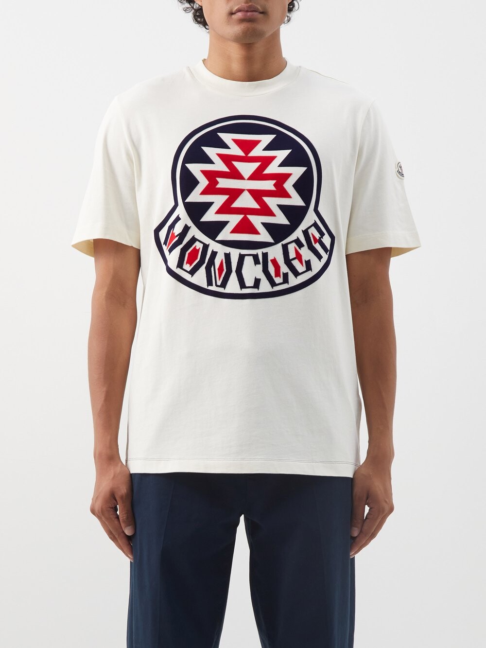

Футболка из хлопкового джерси с логотипом Moncler, белый