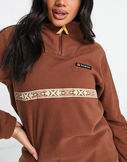 

Коричневый флис Oversized Aztec на молнии 1/4 Berghaus