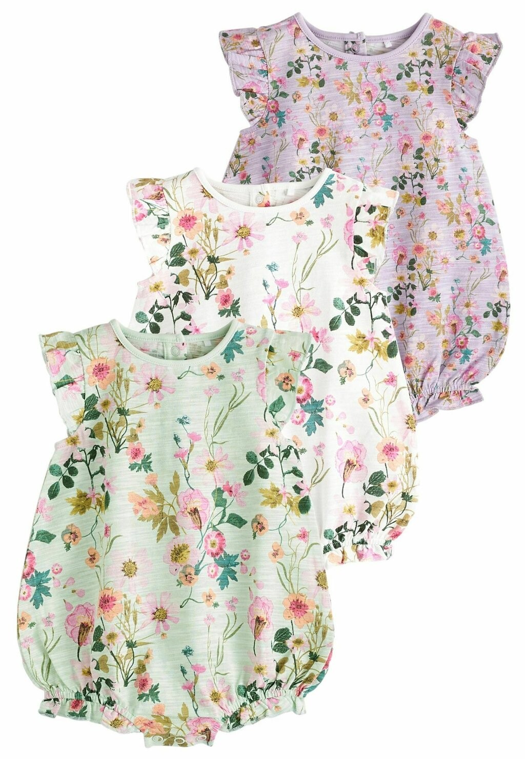 Комбинезон 3 PACK BLOOMER REGULAR FIT Next, цвет lilac purple sage green floral