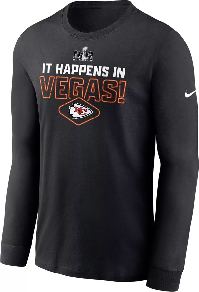 

Мужская футболка с длинным рукавом Nike Super Bowl LVIII Bound Kansas City Chiefs Lockup