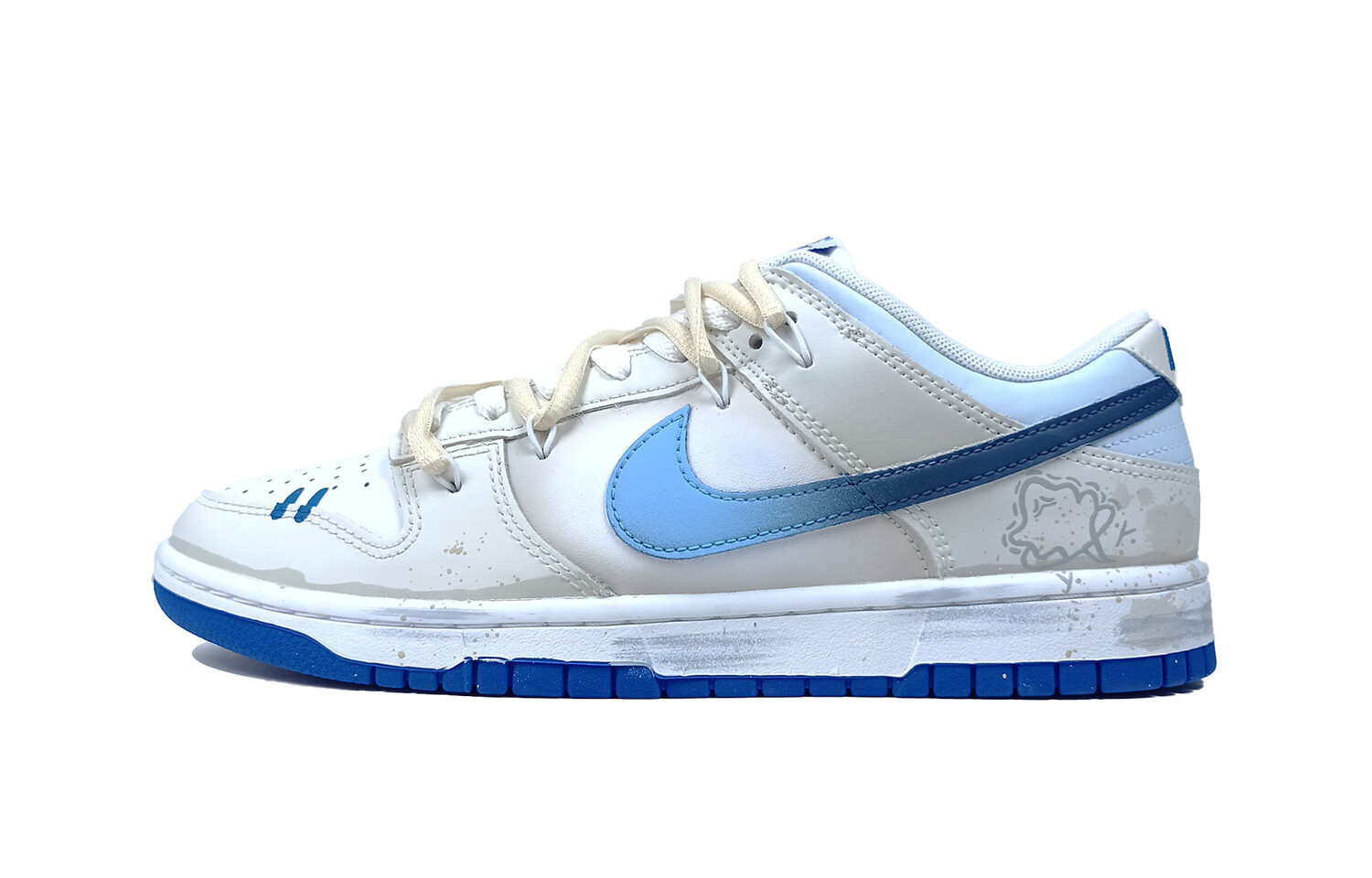 

Кроссовки Nike Dunk Skateboarding Shoes Women's Low-top Gray/Blue, серый/синий
