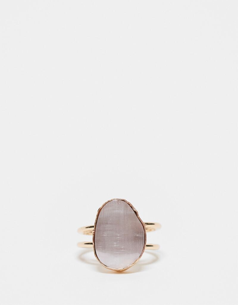 

Золотое кольцо с полудрагоценными камнями ASOS DESIGN Curve Cat's Eye