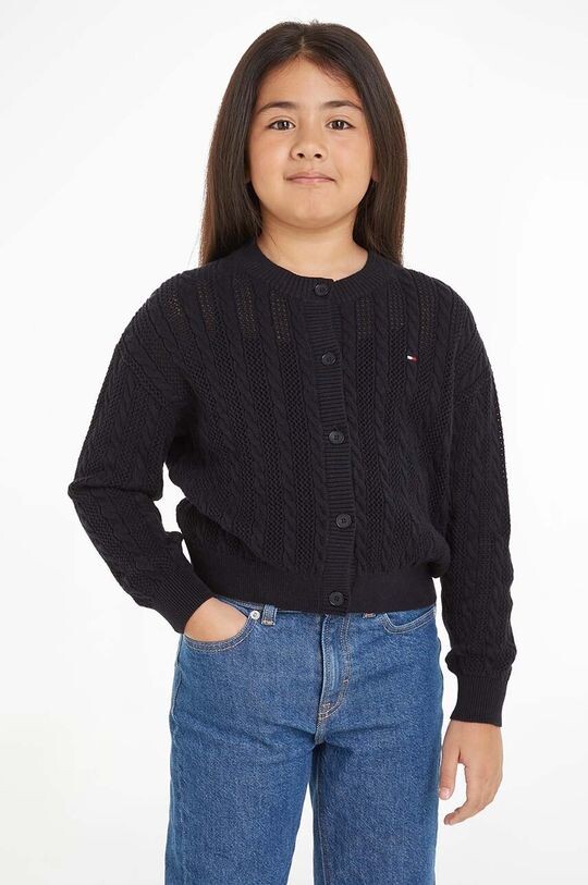 

Детский хлопковый кардиган Tommy Hilfiger, темно-синий