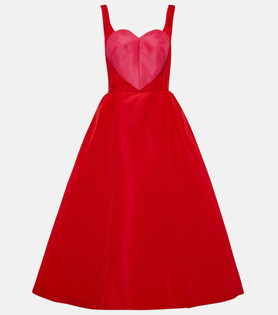 

Шелковое платье миди с сердечками CAROLINA HERRERA, красный