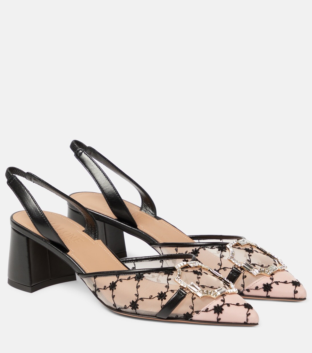 

Туфли misha 45 из сетчатой ткани с пяткой на пятке Malone Souliers, черный