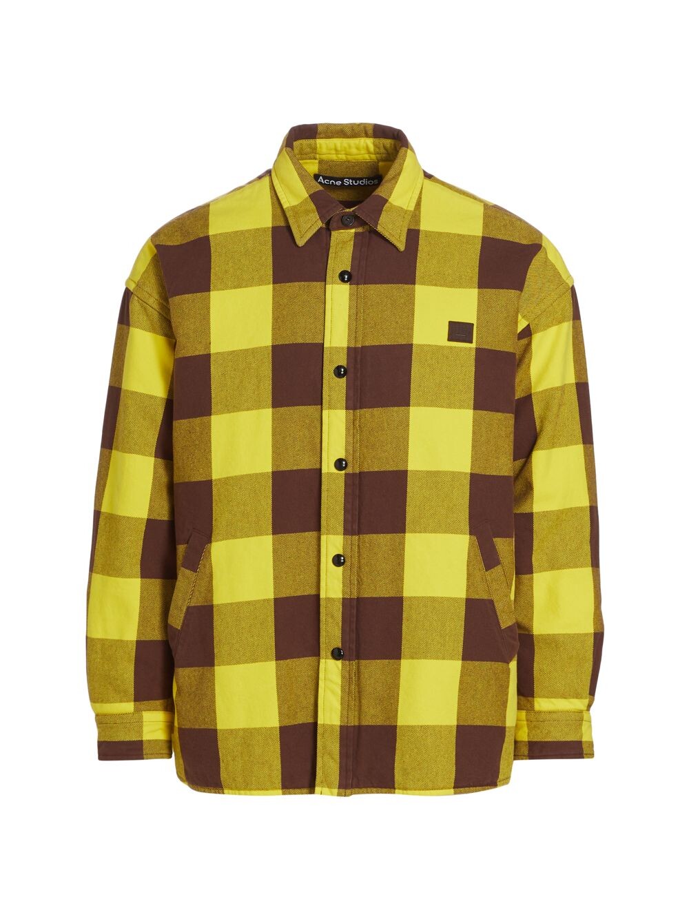 

Пуховик в клетку Oriol Buffalo Acne Studios, желтый