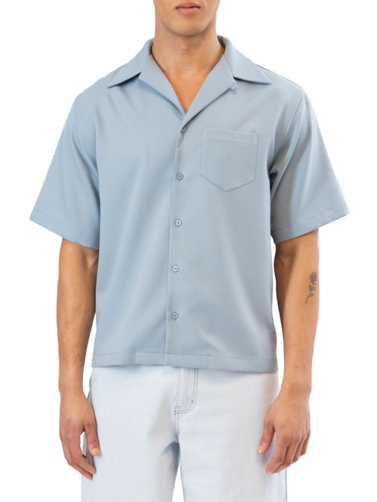 Рубашка оверсайз на пуговицах спереди Rta, цвет Dusty Blue