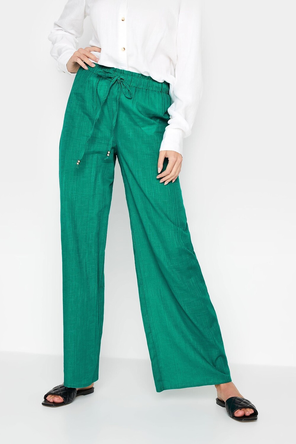

Хлопковые брюки с широкими штанинами Long Tall Sally, зеленый