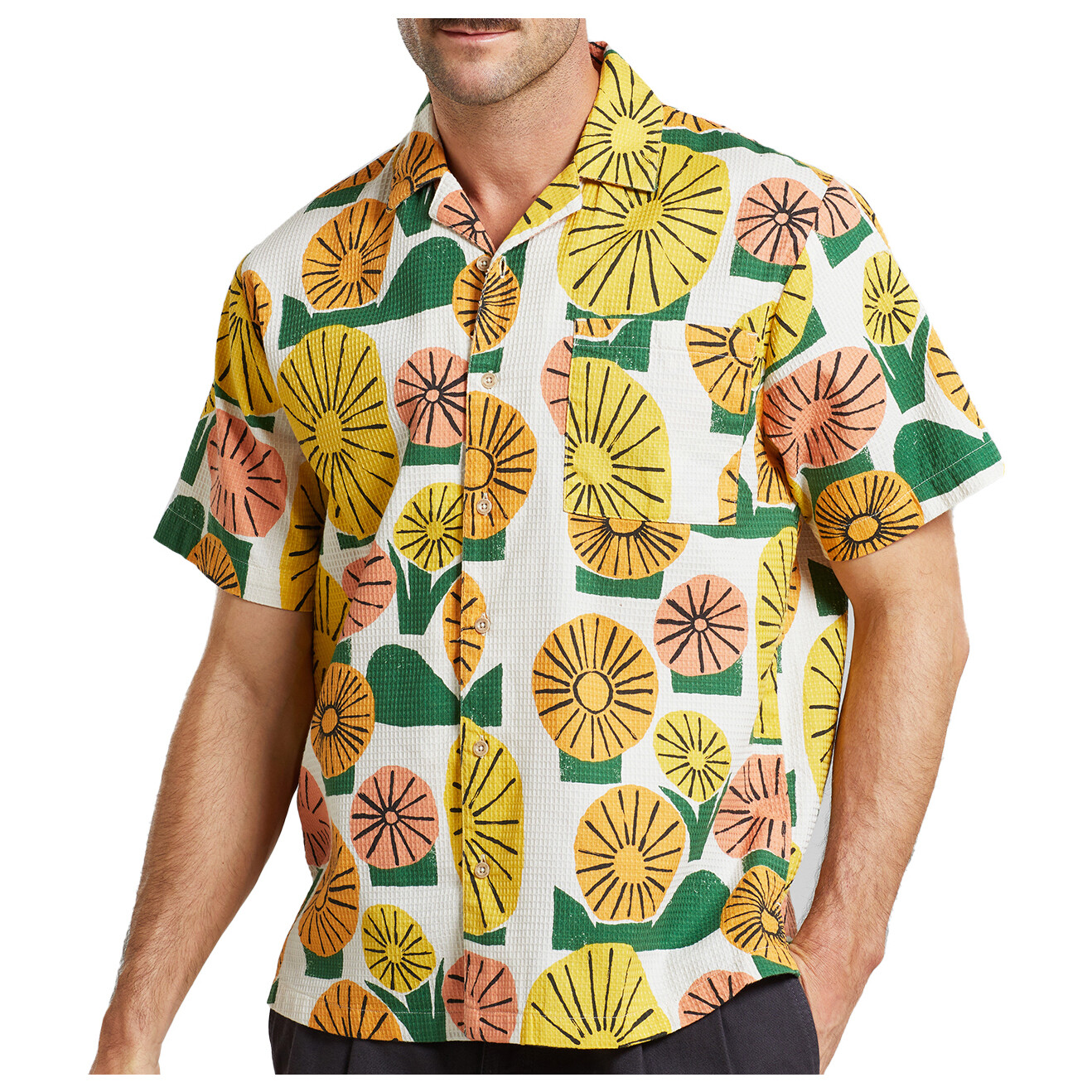 

Рубашка Dedicated Shirt Marstrand Dandelions, цвет Oat White