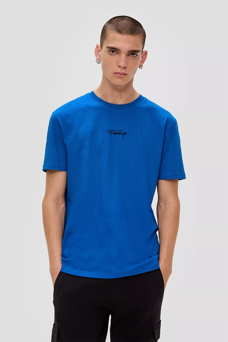Хлопковая футболка с вышивкой Q/S By S Oliver, синий футболка q s by s oliver размер 40 l фиолетовый
