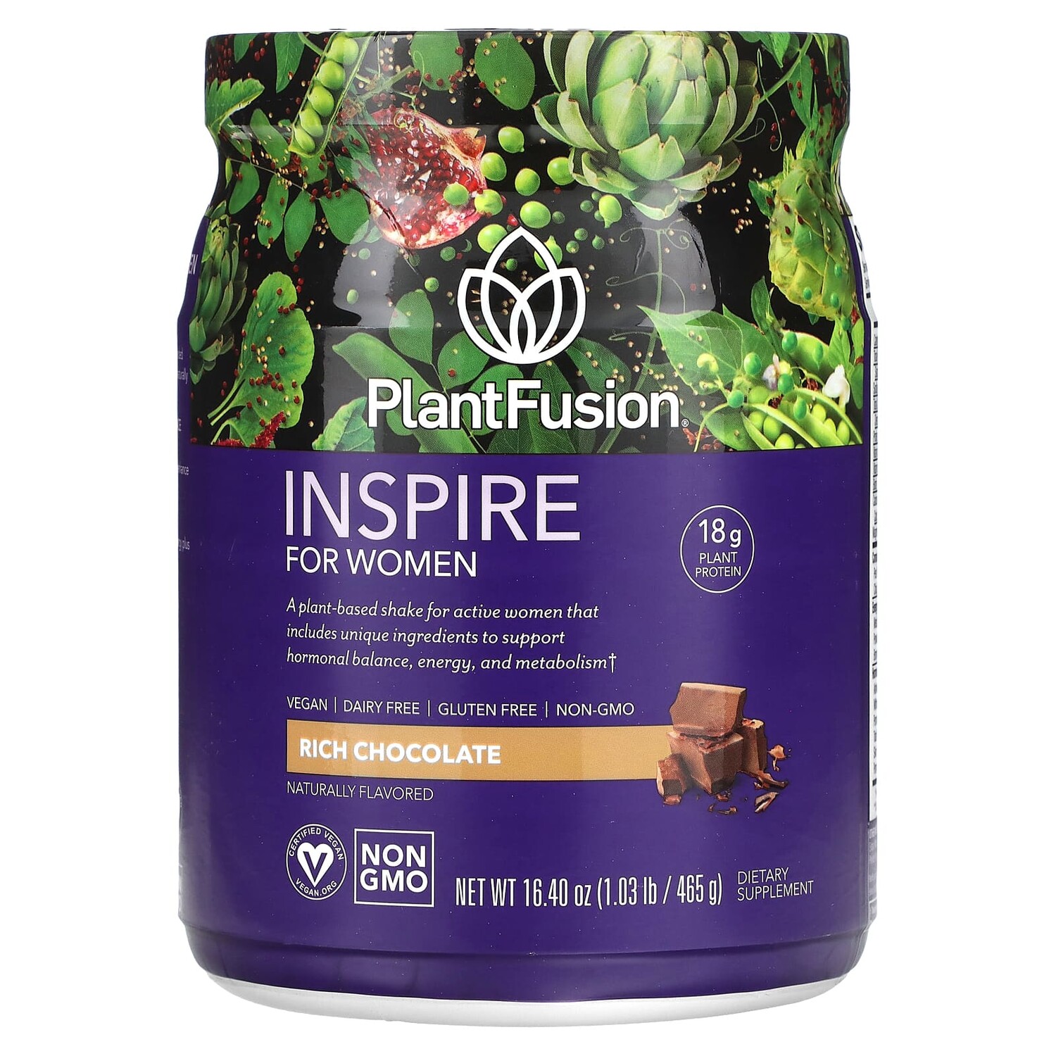 

Inspire for Women, насыщенный шоколад, 465 г (16,40 унции), PlantFusion