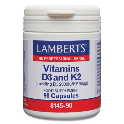 Витамины D3 и K2, 60 растительных капсул, Lamberts витамины d3 и k2 60 капсул bluebonnet nutrition