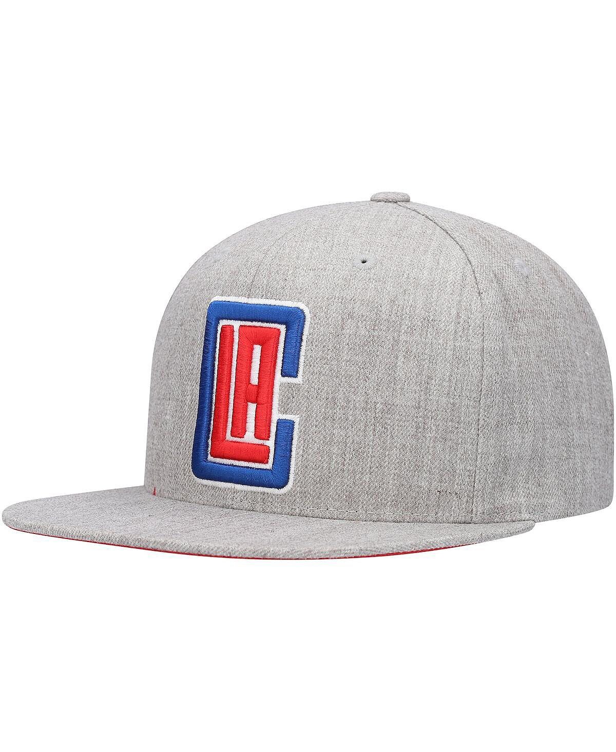 

Мужская кепка Snapback с логотипом команды La Clippers Heather Grey Mitchell & Ness