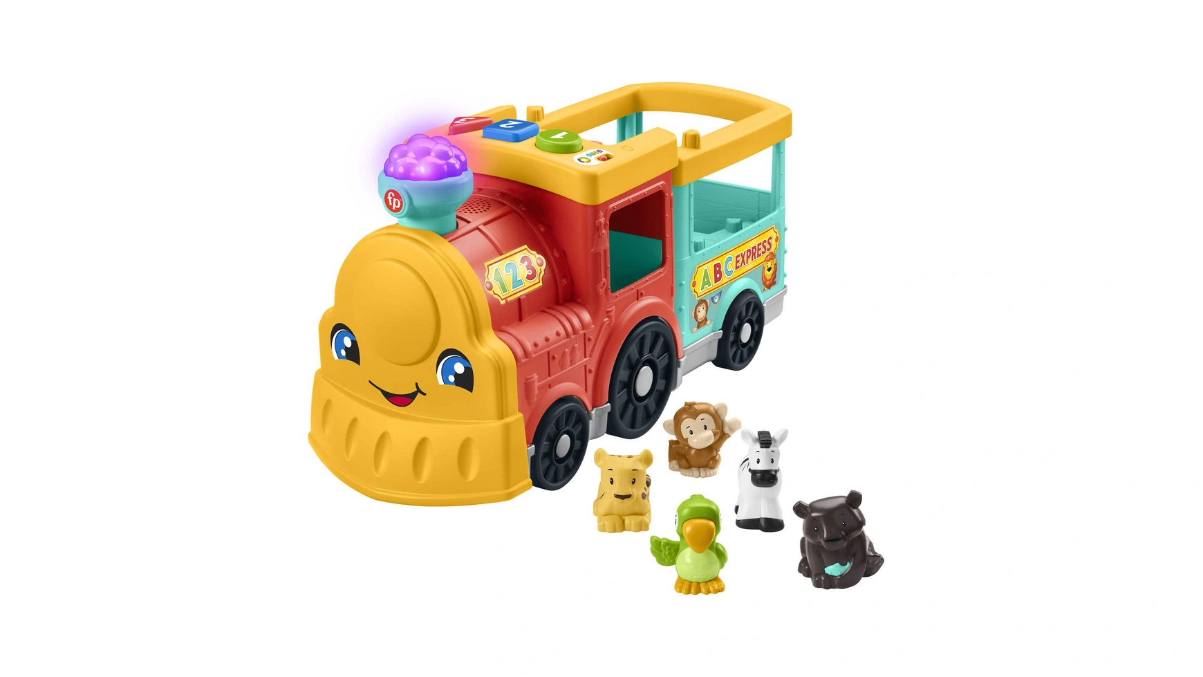 Поезд Fisher Price Little People ABC, включающий фигурки друзей-животных и развивающие игрушки animal abc