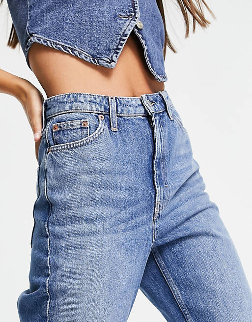 

Синие джинсы Topshop Tall Mom