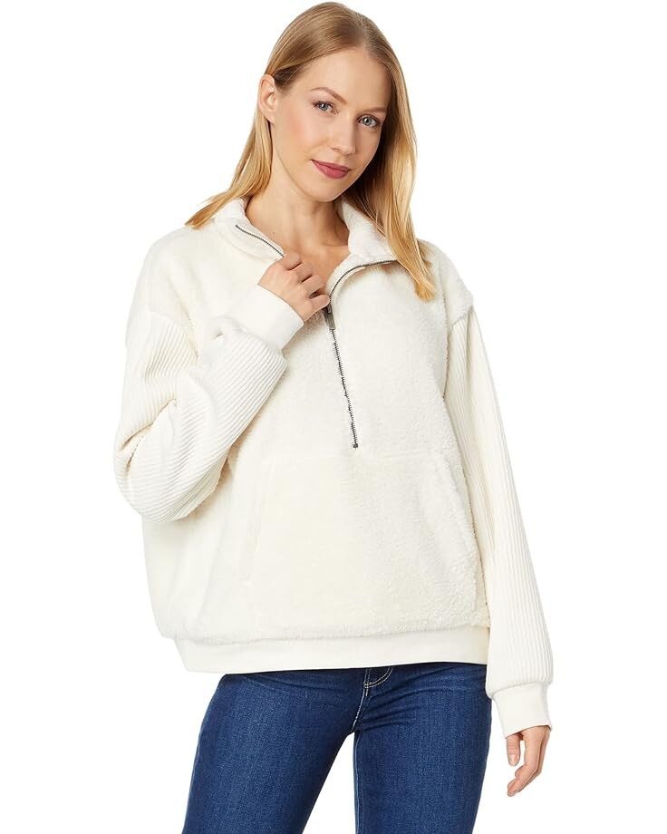 Толстовка Splendid Lexi Sherpa 1/2 Zip, цвет Marshmallow