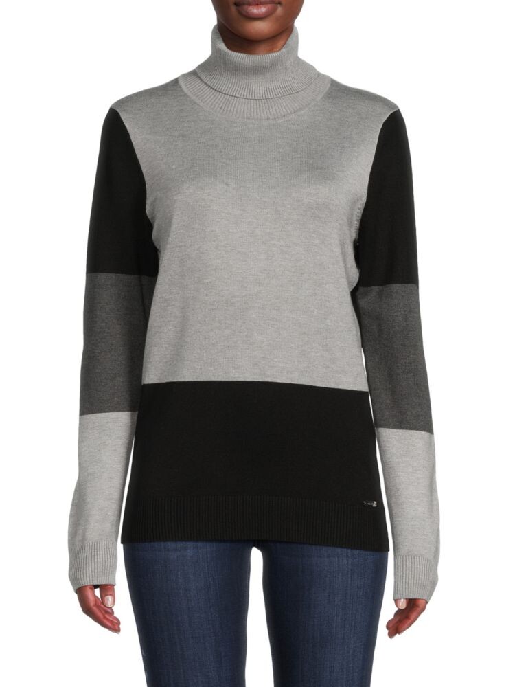 

Свитер с водолазкой с цветными блоками Calvin Klein, цвет Heather Grey