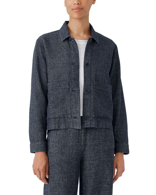 

Классическая куртка с воротником Eileen Fisher, цвет Blue