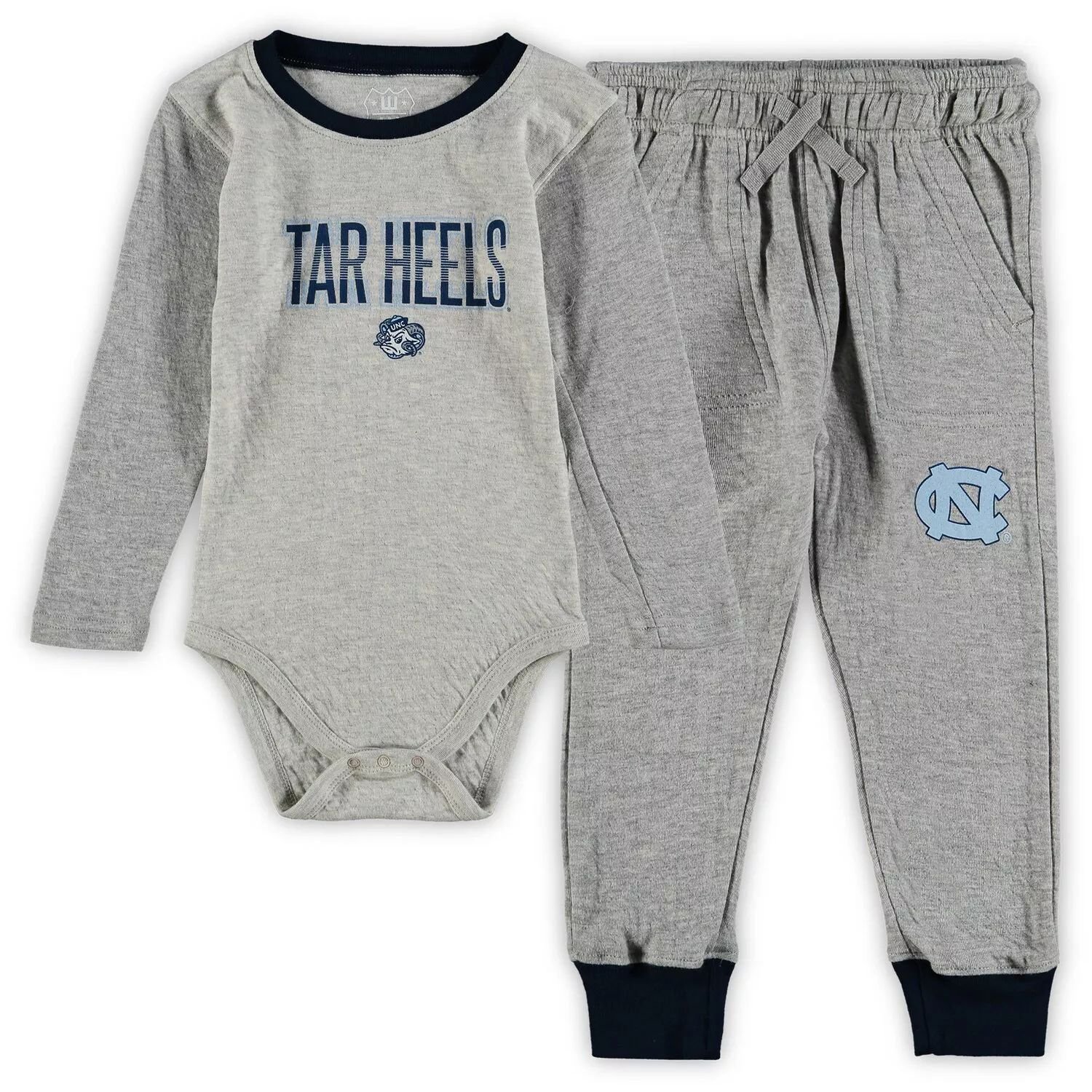 

Infant Wes & Willy Heathered Grey/темно-синий Северная Каролина Tar Heels Jie Jie Боди с длинными рукавами и брюки Комплект Unbranded