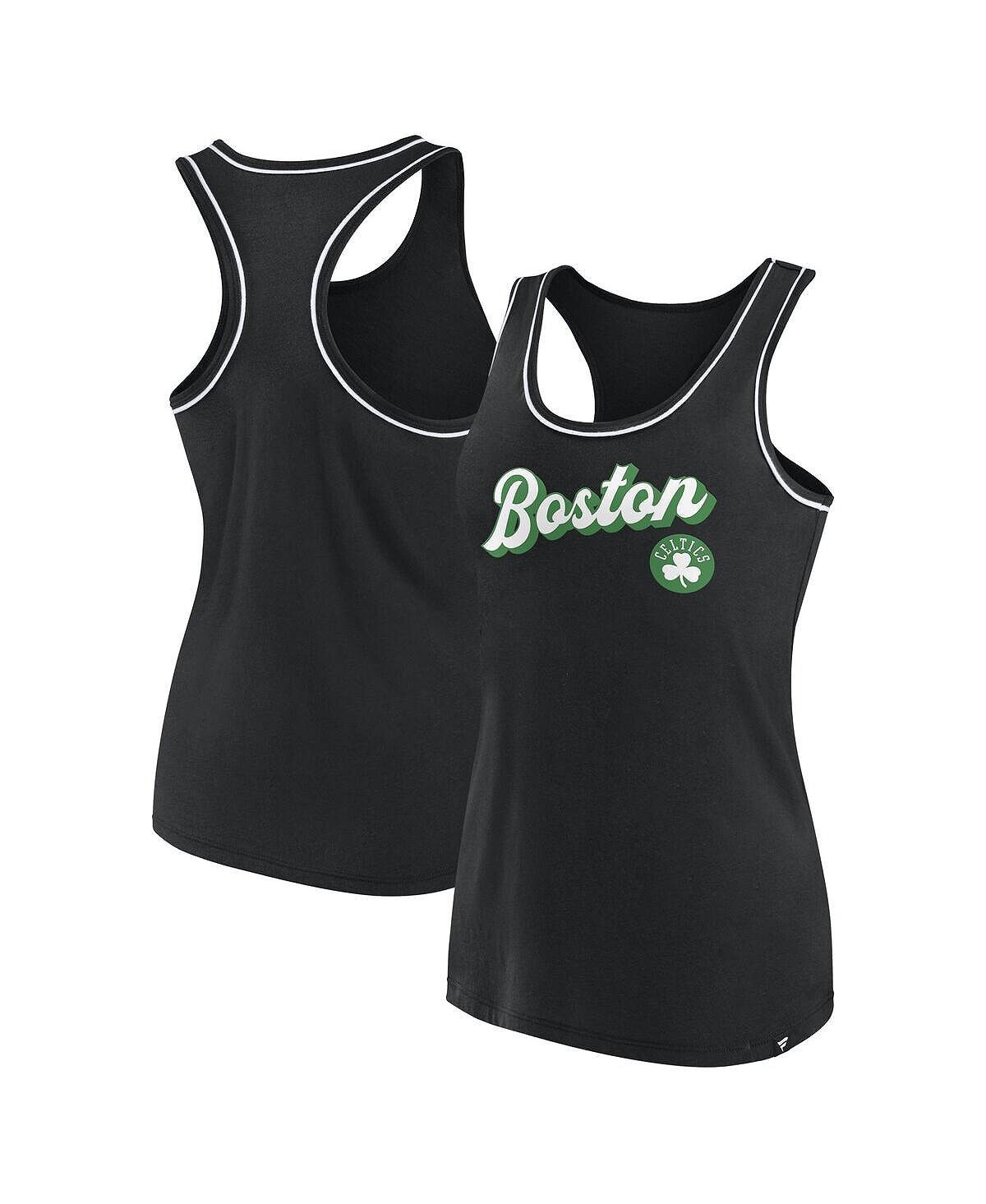 

Женская черная майка с фирменным логотипом Boston Celtics и борцовской спиной Fanatics, черный