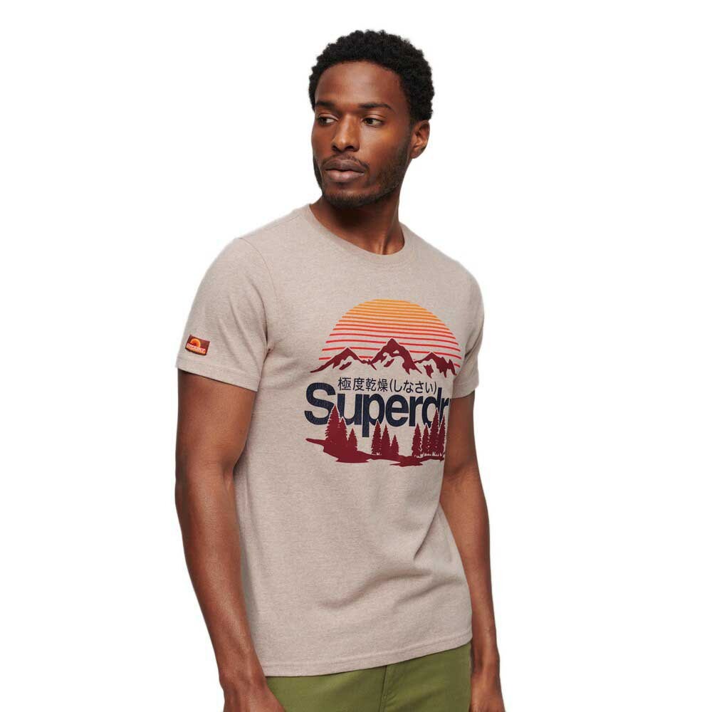 

Футболка с коротким рукавом Superdry Great Outdoors Graphic, бежевый