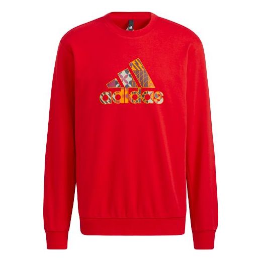 цена Толстовка Men's adidas Cny Gfx Crew1 Limited Logo Printing Sports Round Neck Pullover Red, красный