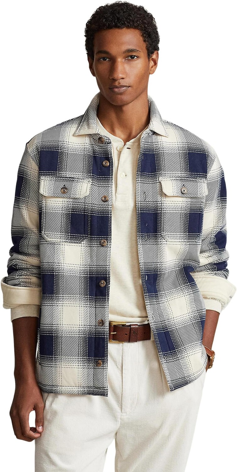 

Куртка Plaid Fleece Shirt Jacket Polo Ralph Lauren, цвет Winter Cream/Newport Navy