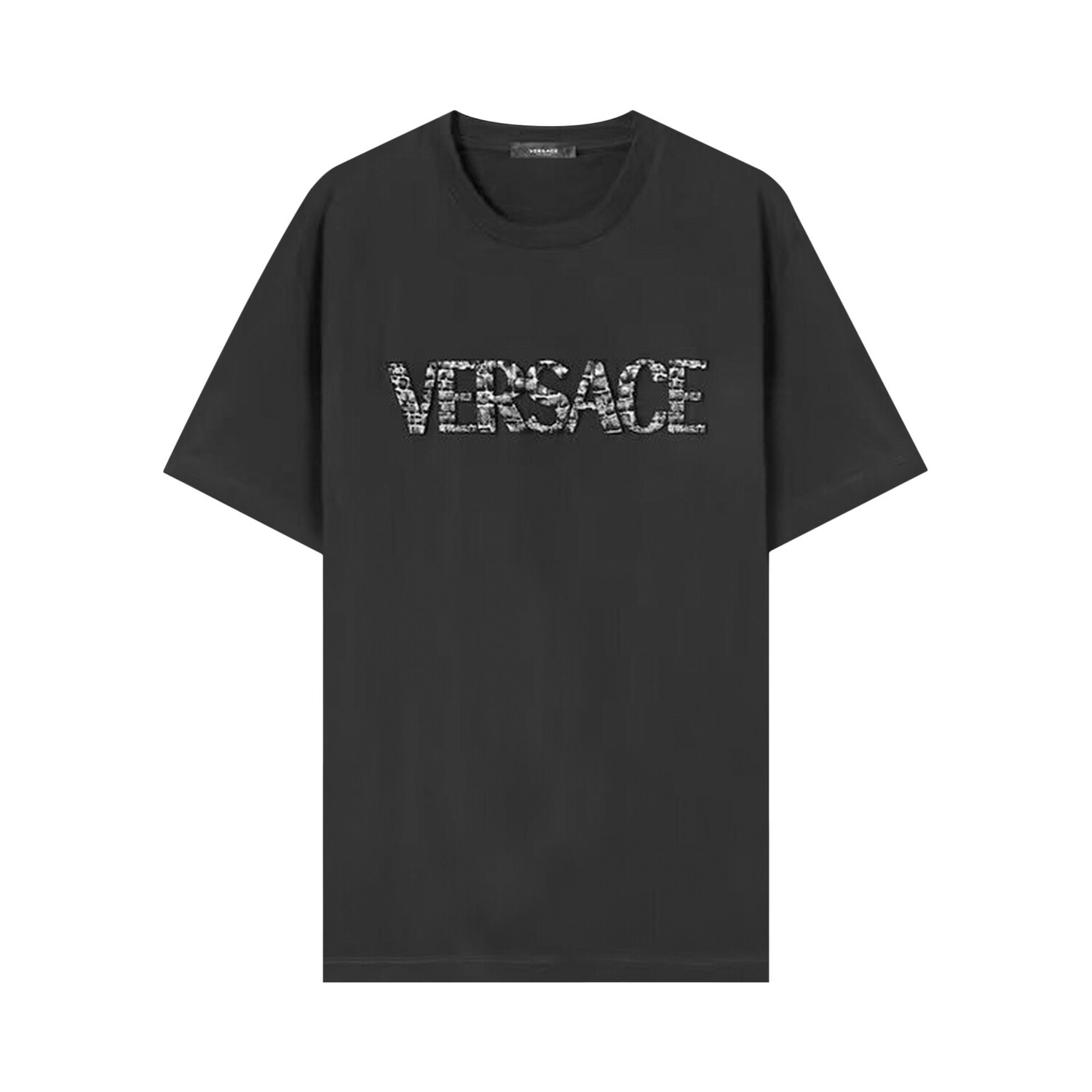

Компактная футболка с вышивкой Versace, цвет Черный