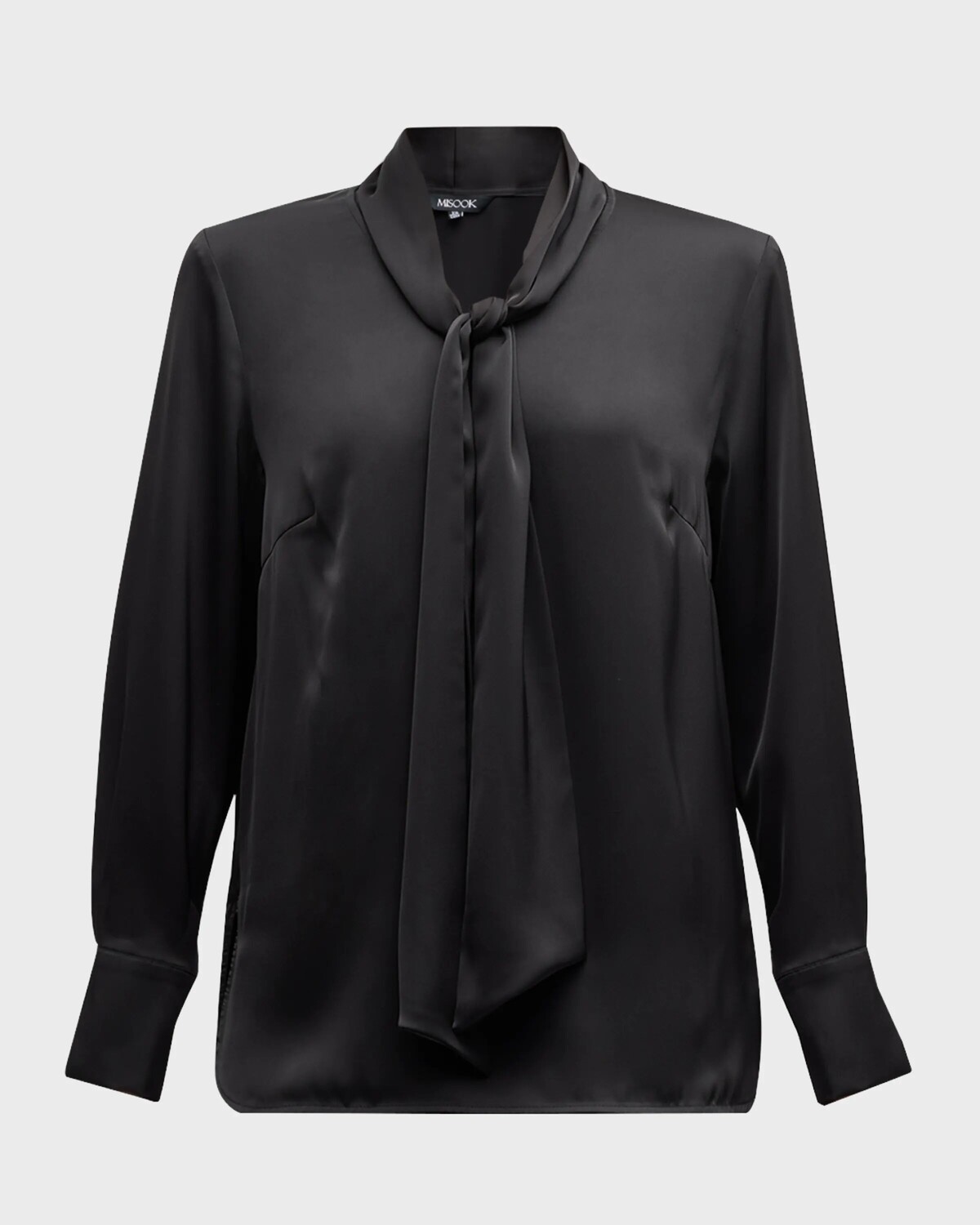 

Блузка из крепдешина акварельного цвета с завязками - Heritage Fit Misook, черный