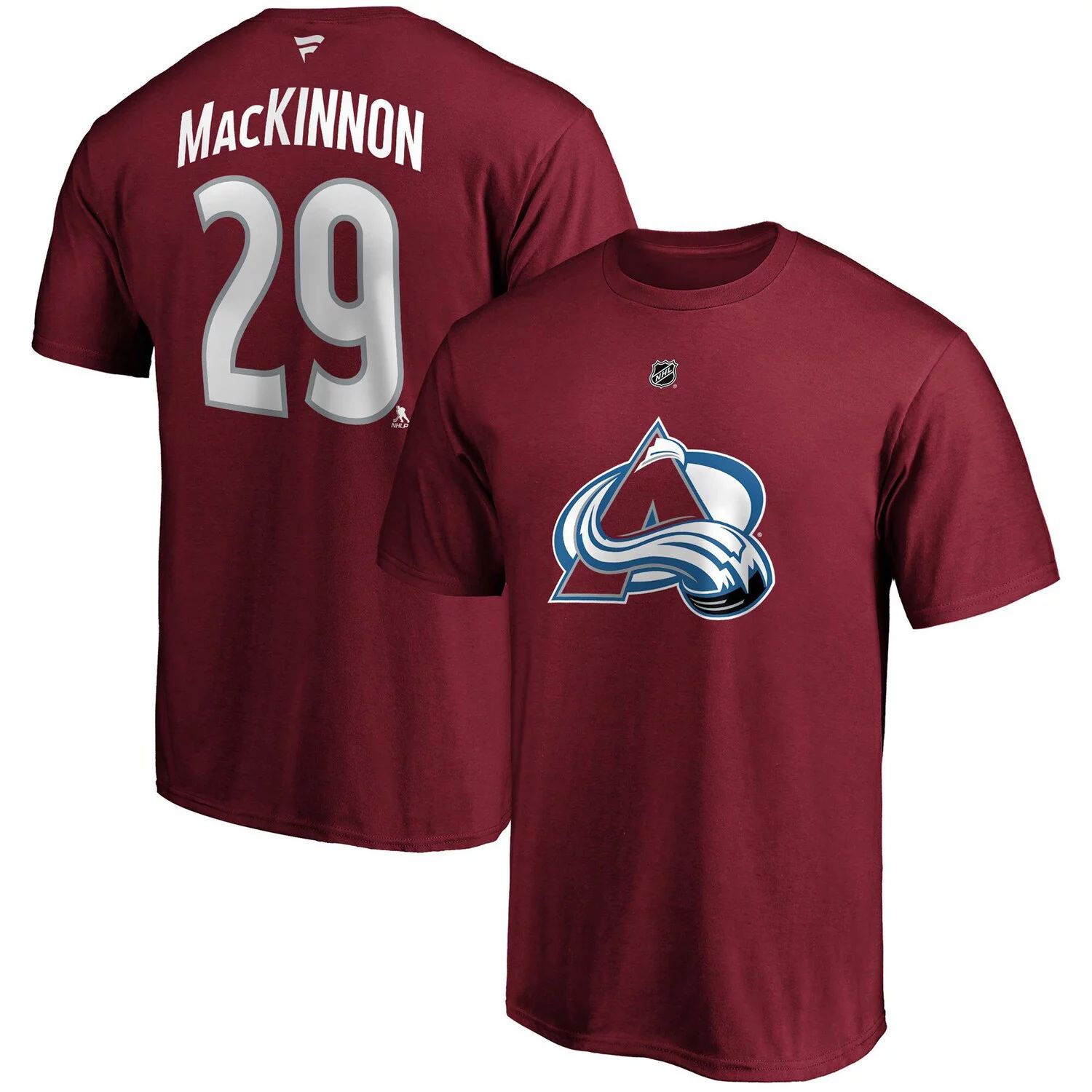 цена Мужская фирменная футболка Nathan MacKinnon бордового цвета Colorado Avalanche Big & Tall с именем и номером Fanatics