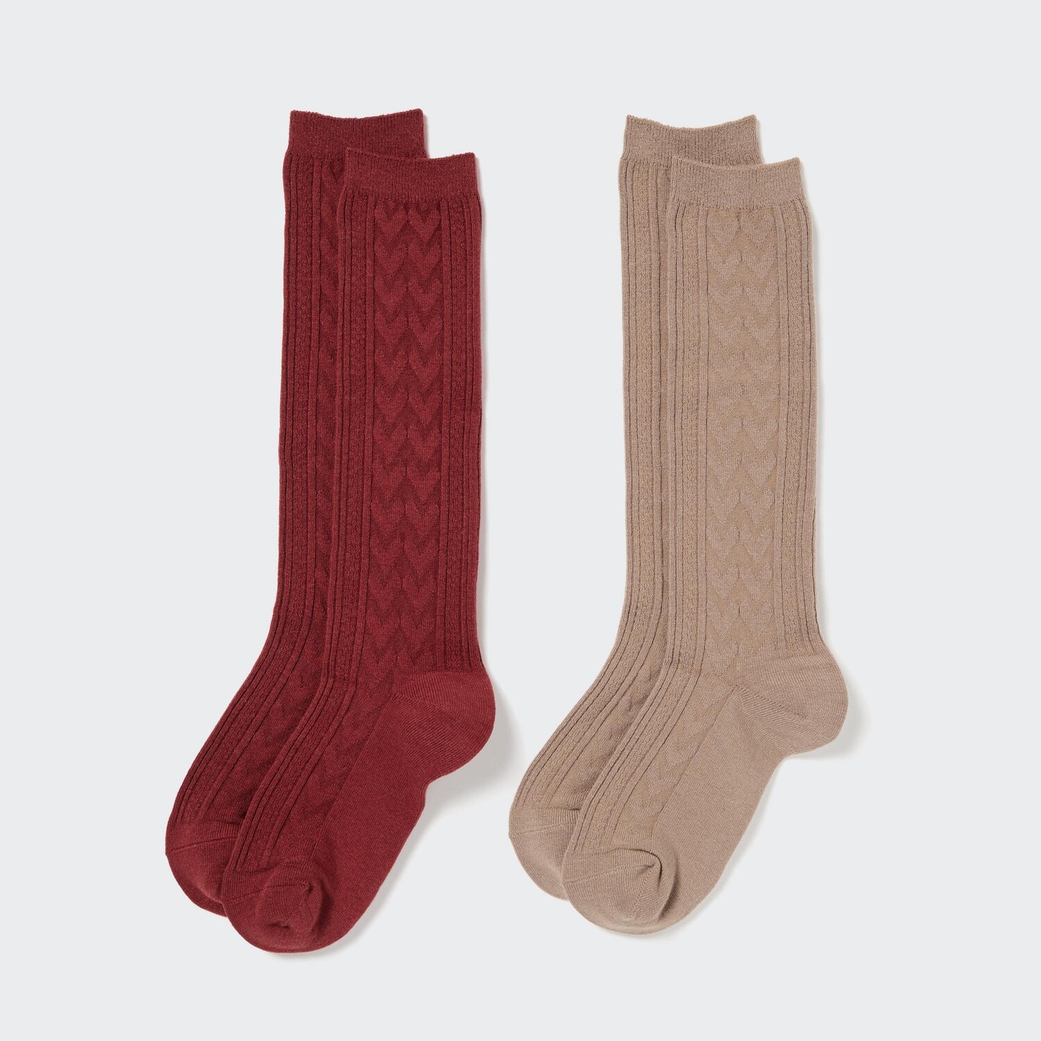 

Высокотермоноски вязки HEATTECH для девочек (две пары) Uniqlo, красный