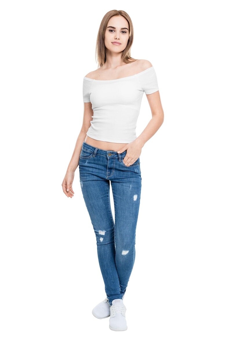 

Короткая футболка в рубчик Urban Classics, белый