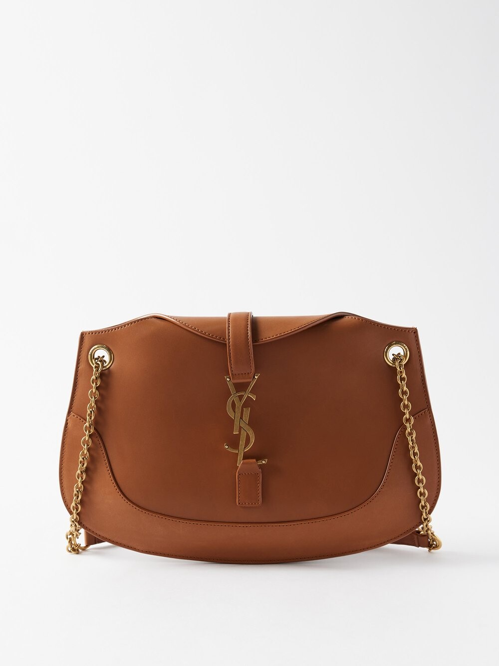 

Sienna кожаная сумка ysl с металлической пластинкой Saint Laurent, коричневый