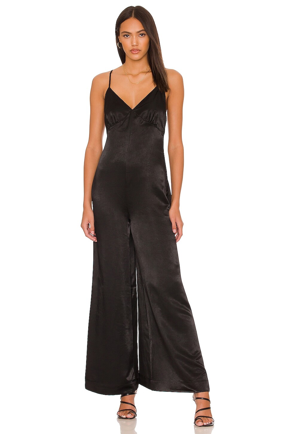 

Комбинезон WeWoreWhat Slip Wide Leg, цвет Black Watercolor Ditsy
