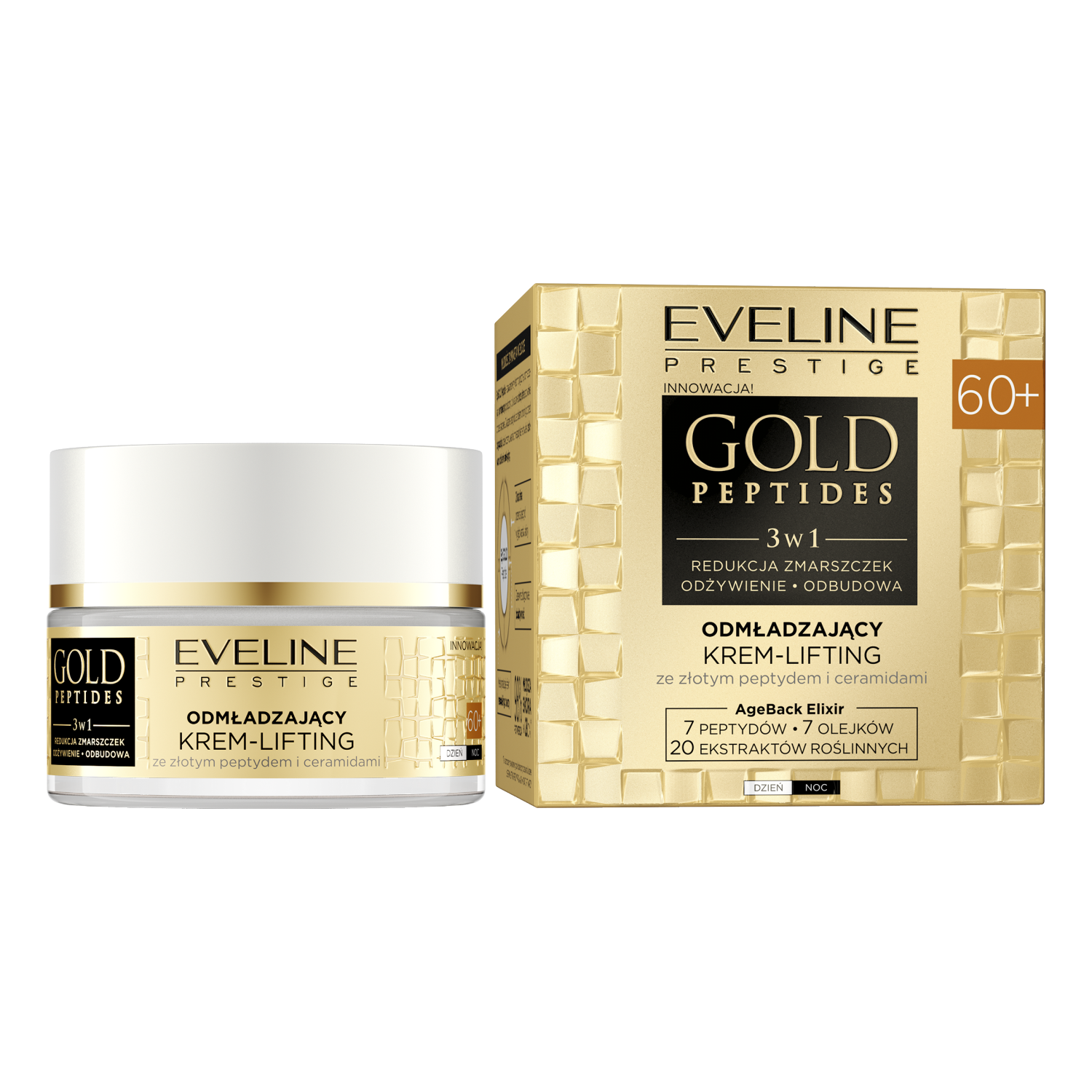 Лифтинг лица 60+ Eveline Prestige Gold Peptides, 50 мл