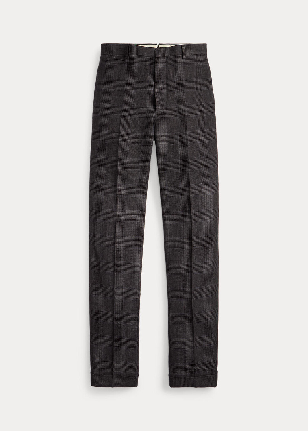 

Брюки Slim Fit в клетку из шелка и льна