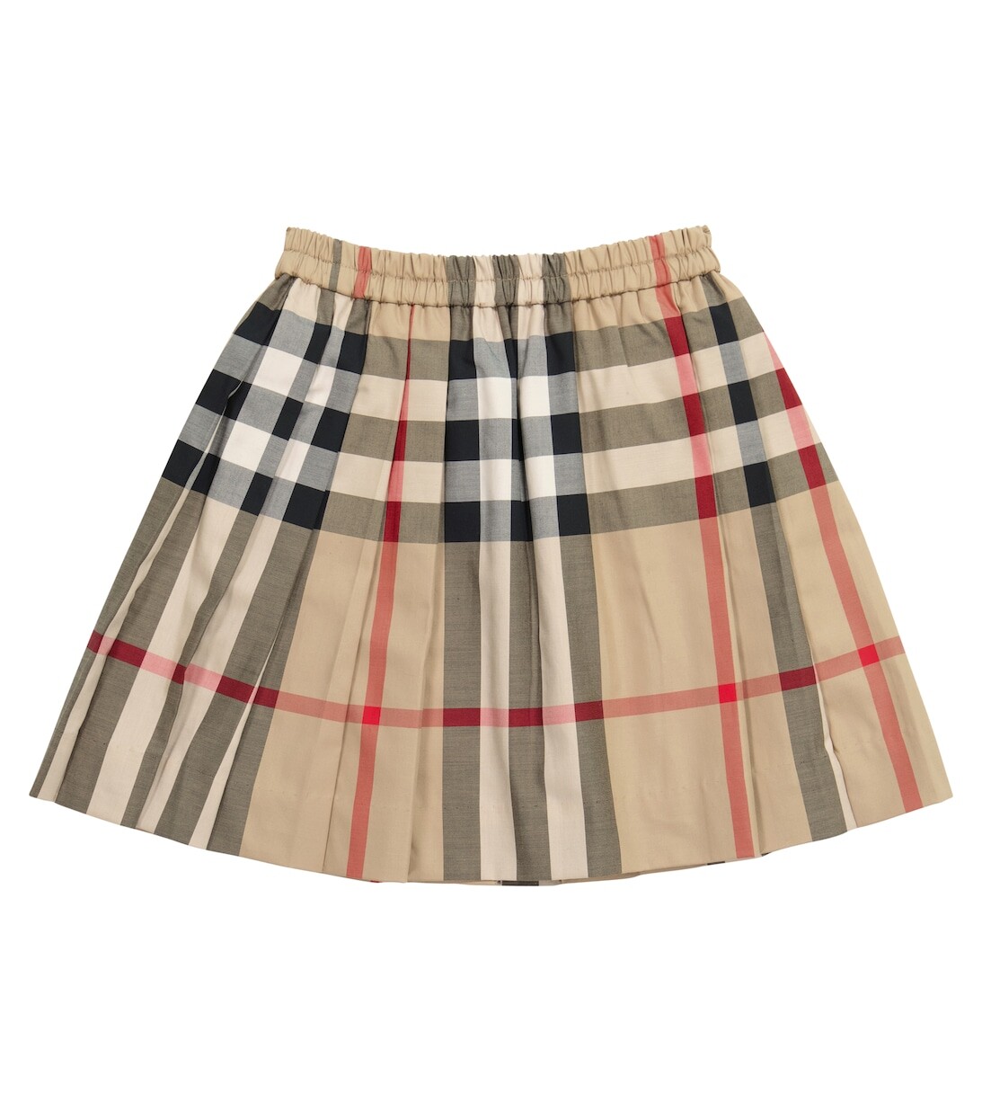 

Юбка из эластичного хлопкового поплина в клетку Burberry, бежевый