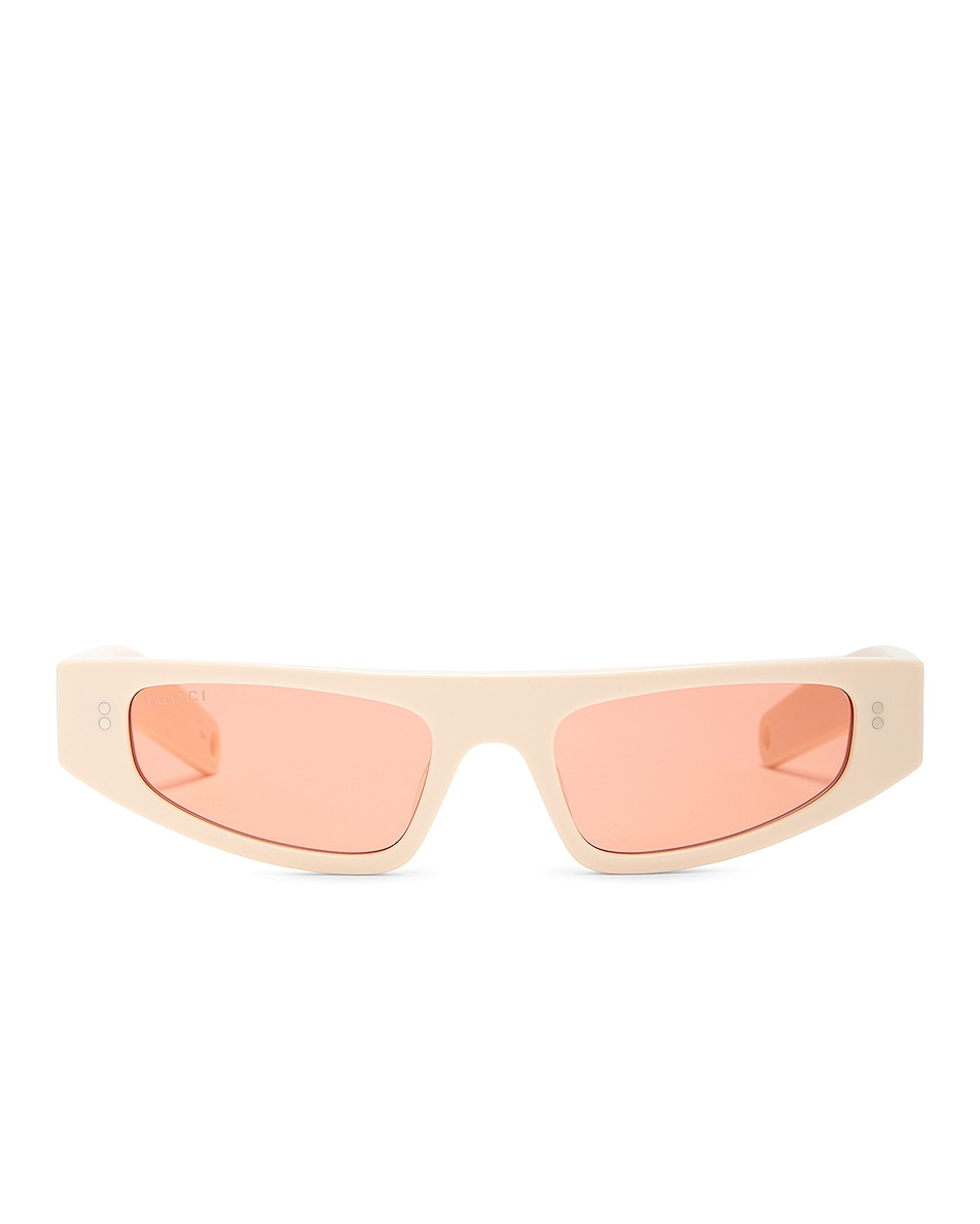 Солнцезащитные очки Gucci Narrow Acetate, цвет Shiny Solid Ivory