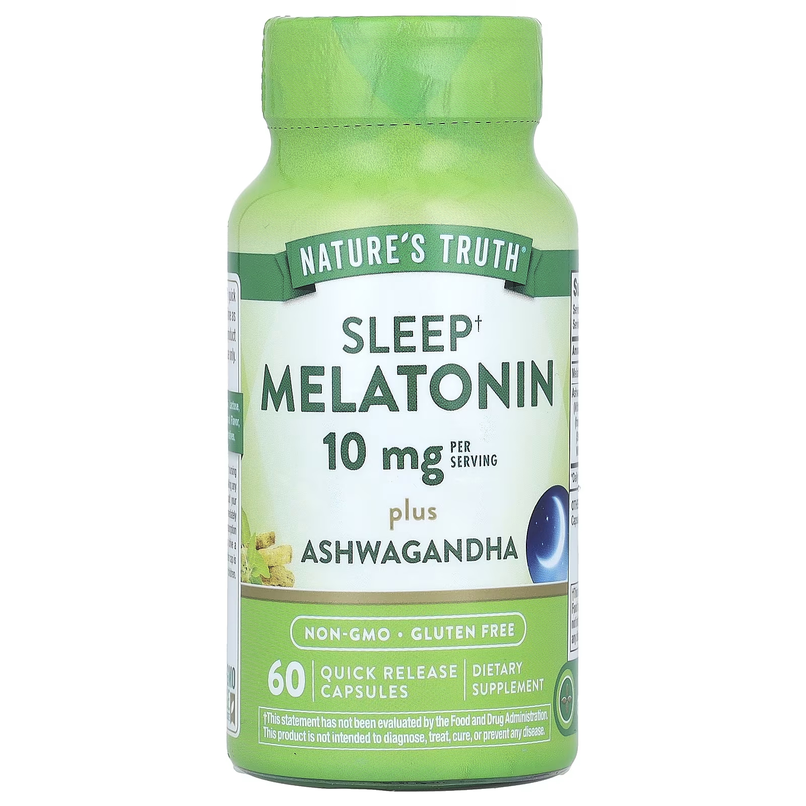 Пищевая добавка Nature's Truth Sleep Melatonin Plus Ashwagandha 10 мг, 60 капсул