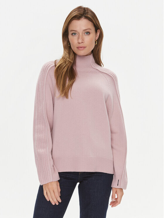 

Свитер-водолазка свободного кроя Calvin Klein, розовый