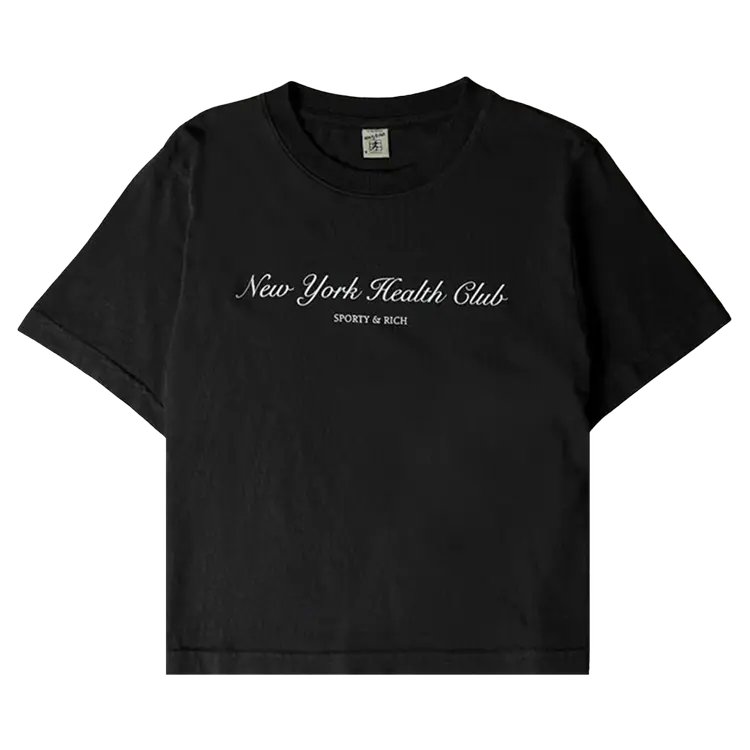 

Футболка Sporty & Rich NY Gym Cropped Short-Sleeve 'Black/White', черный