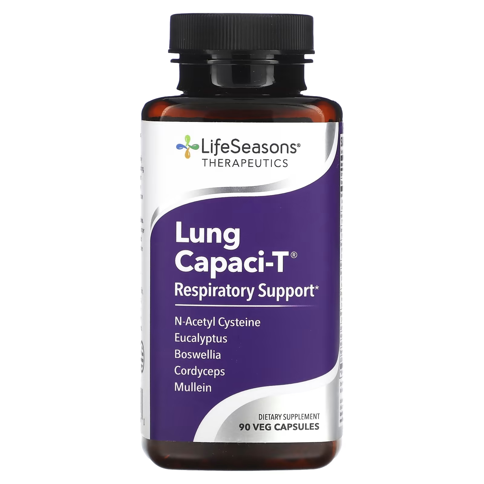 Lung Capaci-T Респираторная поддержка, 90 растительных капсул LifeSeasons lifeseasons clari t когнитивная поддержка 60 растительных капсул