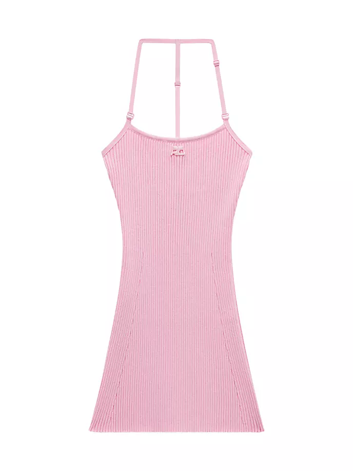 

Мини-платье с бретелями в рубчик Courreges, цвет rose