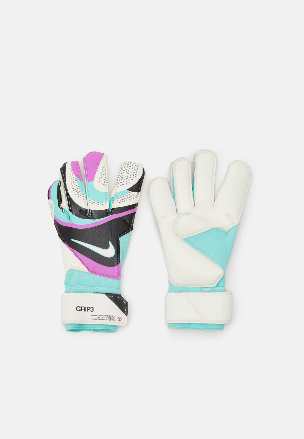 

Перчатки вратарские Grip3 Unisex Nike, цвет black/hyper turq/rush fuchsia/white