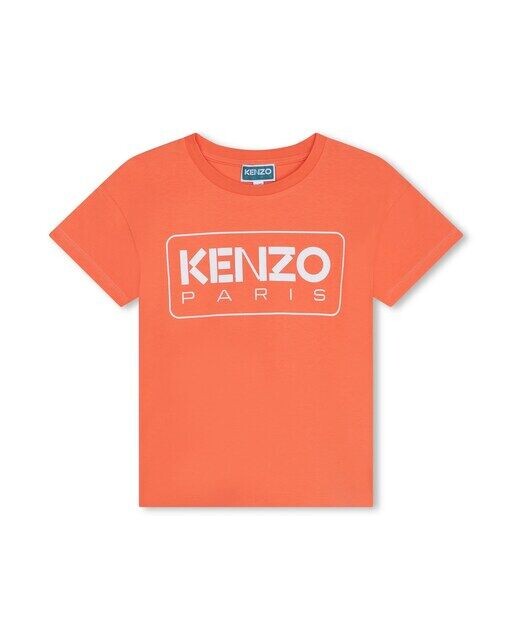 

Футболка для девочки с короткими рукавами и логотипом спереди Kenzo Kids, оранжевый