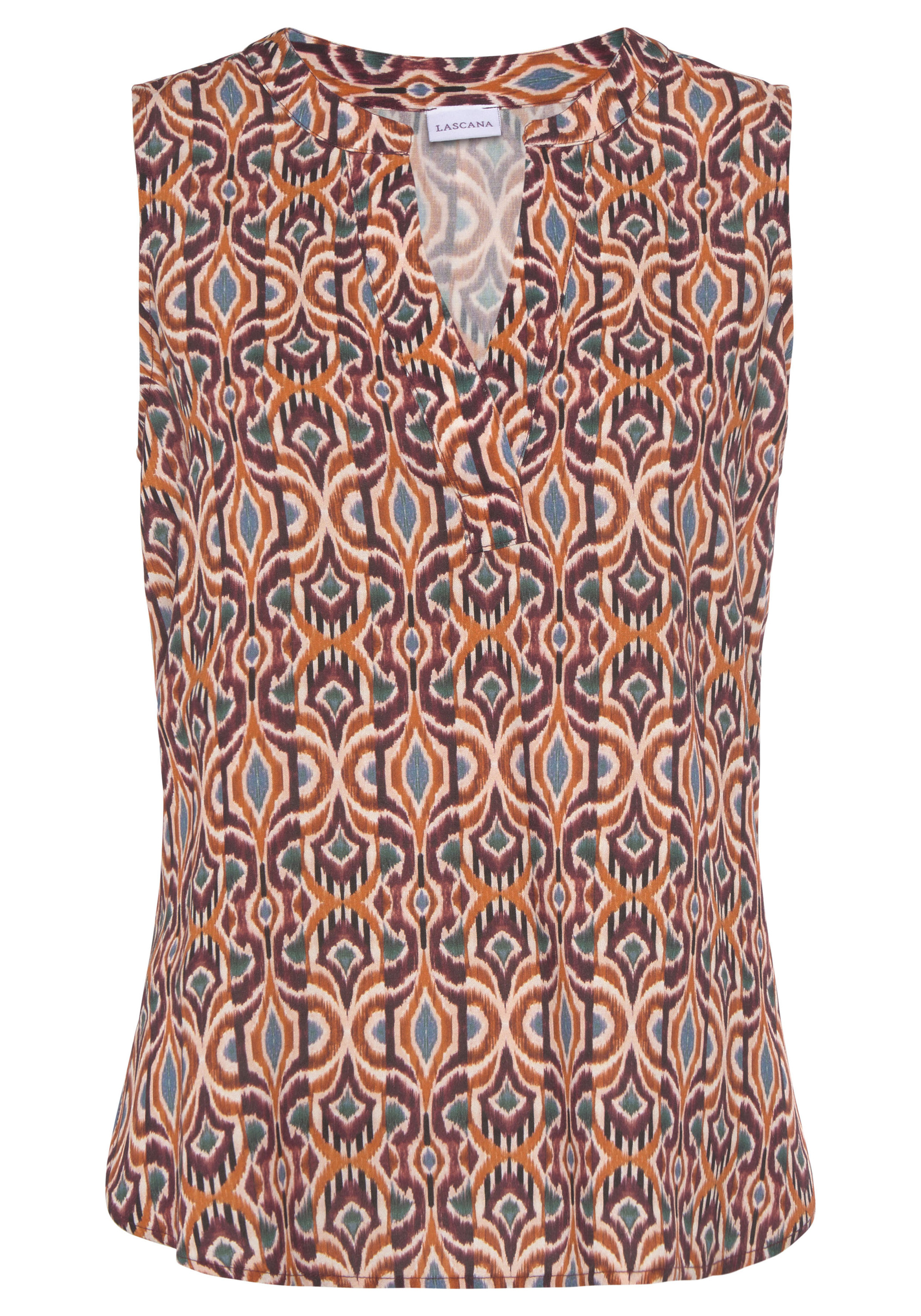 Блуза LASCANA, цвет braun bedruckt платье lascana wickel цвет braun lindgrün bedruckt