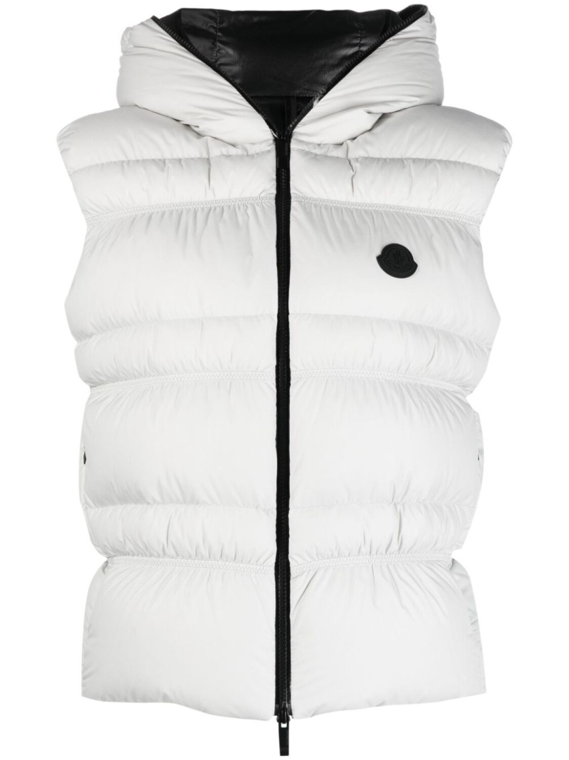 

Moncler дутый жилет с нашивкой-логотипом, серый
