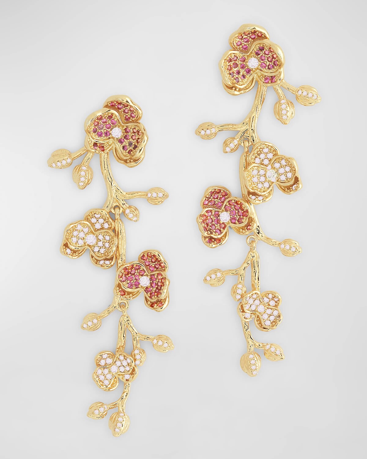 

Серьги с подвесками в форме орхидеи Anabel Aram Jewelry, цвет Gold