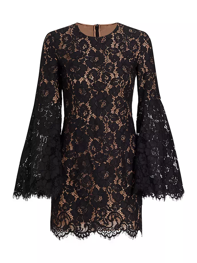 

Кружевное мини-платье с рукавами-колокольчиками Michael Kors Collection, черный